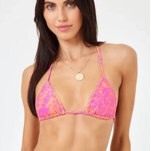 🌻NEW w.tags L*Space Aspen String Bikini Top Path To Paradise Size S $99 Retail